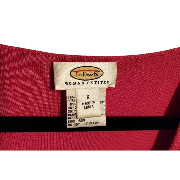 Talbots Petites Sleeveless Knit Top Silk Blend Pink w/ Rhinestone Detail Size X - Picture 5 of 6